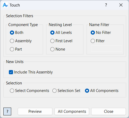 Touch Dialog Example